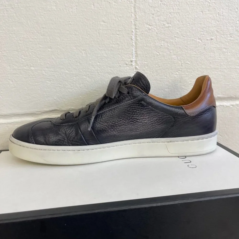 Magnanni Gunner 20468 Black Grey Casual Fashion Sneaker Shoes Lace up Men's 12 M